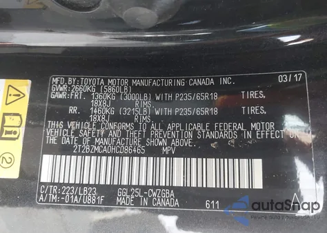 2017 Lexus Rx 350 from USA, damaged, VIN 2T2BZMCA0HC086465